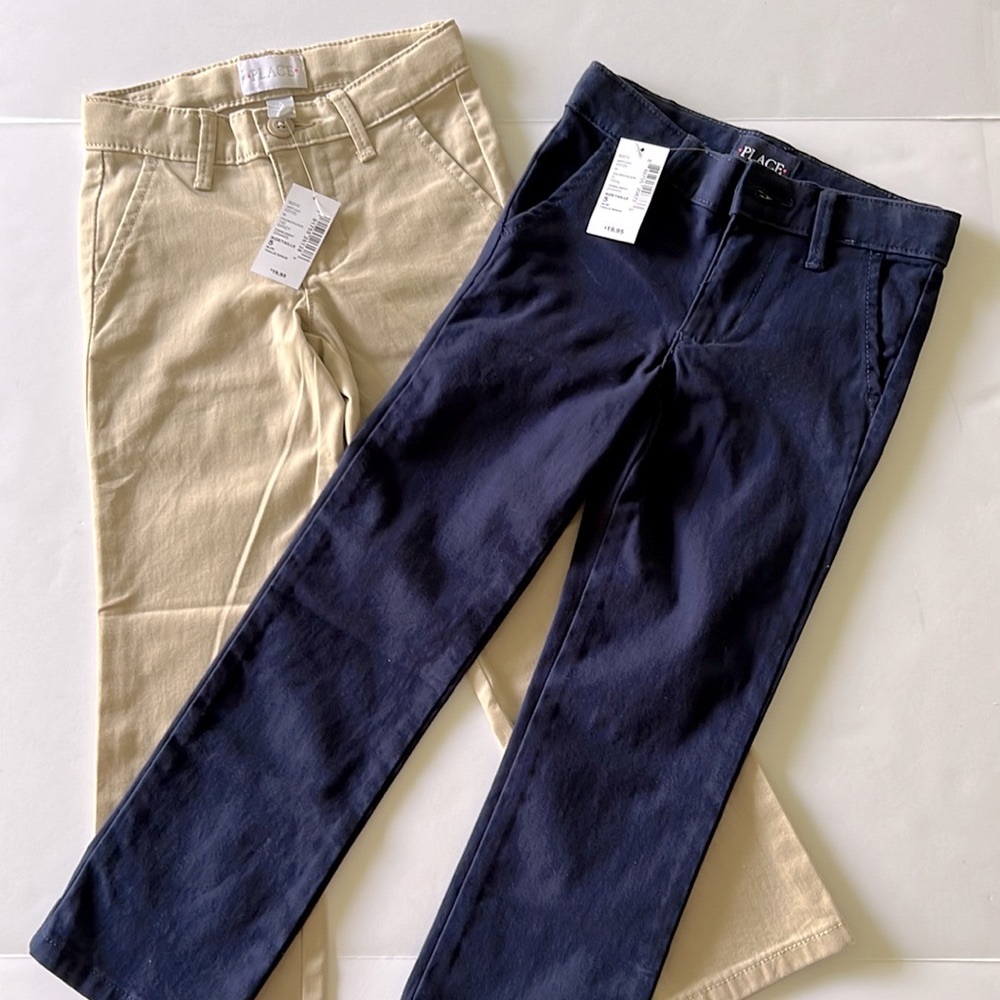 BACK TO SCHOOL  (5) NEW Uniform Pants Bundle of 2 Adjustable Waist, Durable